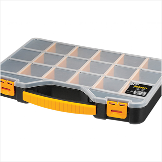 A compartment organizer for small craft supplies
